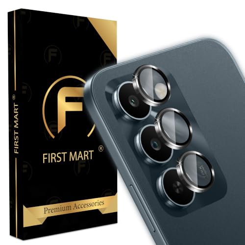 Image of FIRST MART Black Camera Ring Guard Protector for Realme C83 | Tempered Glass with Metal Alloy Rings, HD Clear, Scratch Resistant, Case-Friendly | Pack of 1