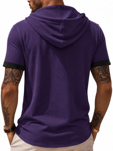 Image of Noble Monk Men's Hoodie Neck Polo T-Shirt | Half Sleeve | Regular Fit | Casual Wear for Men