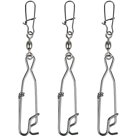 VATEICO Longline Snap Clips with Crane Swive Duo-Lock Snaps,8 Packs Stainless Steel Fishing Snaps Tuna Clips Long Line Branch Hangers Snaps Fishing Accessories Tackle Cover