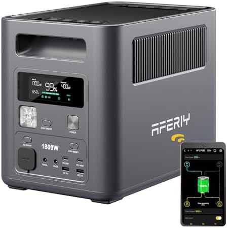 AFERIY Estación de Energía Portátil 1800W, 1024Wh LiFePO4,9 Salid...