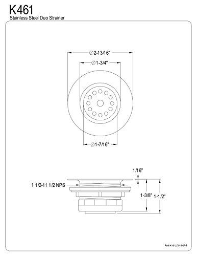 Colador para fregadero tipo bar de acero inoxidable Kingston Brass miniatura 2