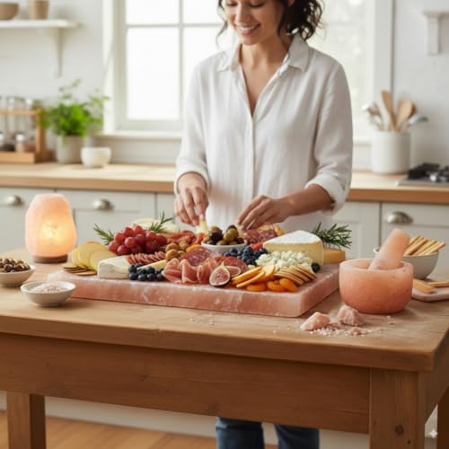 Professional Himalayan Salt Plate 8"x12"x2" – Extra-Thick Gourmet Cooking & Serving Block – Hand-Cut Pink Himalayan Salt Slab for Grilling, Chilling & Serving - Longer Lasting image 5