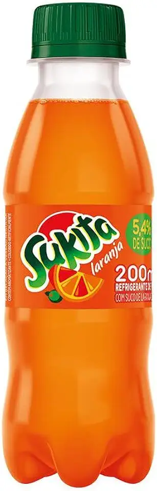 Pack de Refrigerante Sukita Laranja Garrafa 200ML 12 Unidades