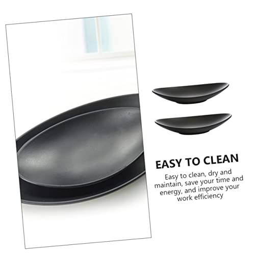 Set 4 platos melamina negro para sushi y postre miniatura 6
