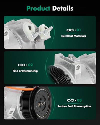 Image of SCITOO AC Compressor for Jeep for Compass 2.4L 2008-2017 | Fast Cooling, Ultra Low Noise (≤72 dB)Air Conditioner Compressor with Clutch, Easy Installation, 157388 158388 6512470