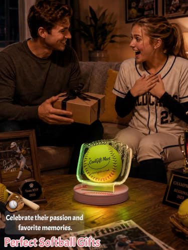 Image of CoolGift Mart Softball Holder Display Case, Softball Gift for Women Girls