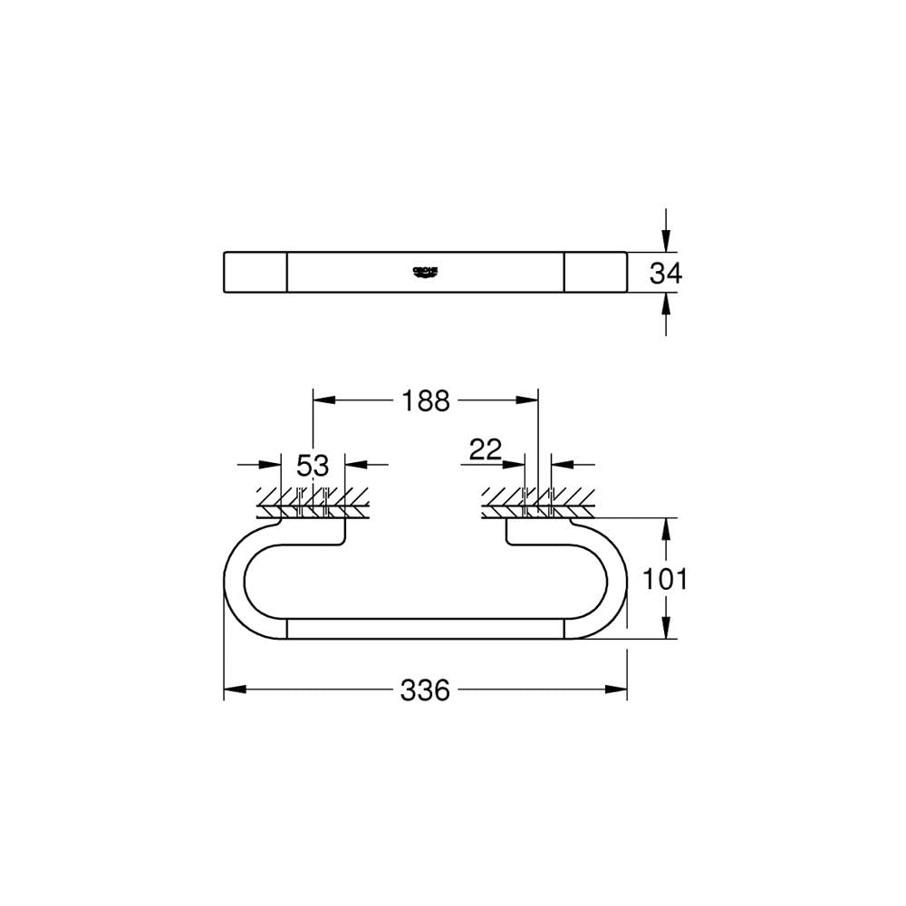 Grohe Selection - Asidero de bañera, acabado cromado (Ref.41064000)