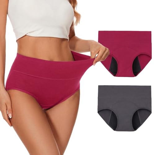 Image of DIVING DEEP High Waist Period Panty for Women & Girls | Leakproof Menstrual Underwear |Heavy Flow Protection | Breathable,Ultra Soft, Multi-Layer Leakproof Panty | Reusable 2 Years (Pack of 2)