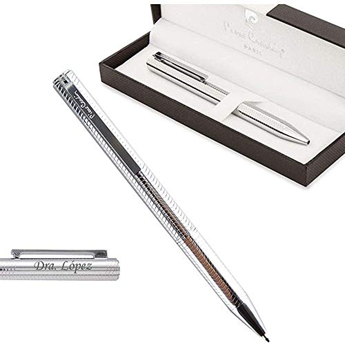 Curia Grabador Bolígrafo clásico metal PERSONALIZADO grabado con el texto que indiques. Modelo plata brillo