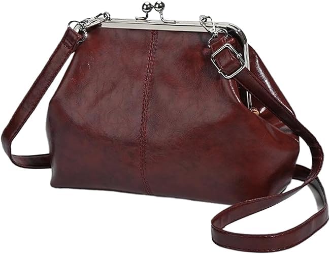 Kisslock Purse for Women Kiss Lock Crossbody Bag...