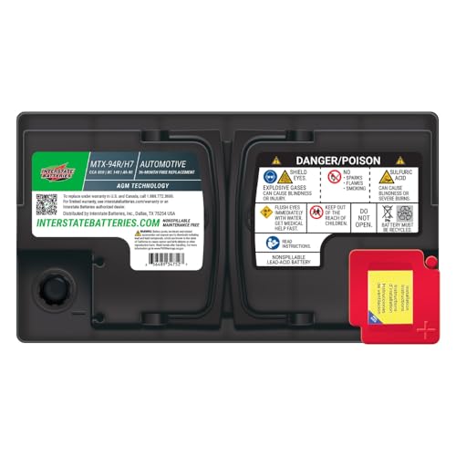 Image of Interstate Batteries Car Battery 12V 80Ah 850CCA Group H7, 94R AGM