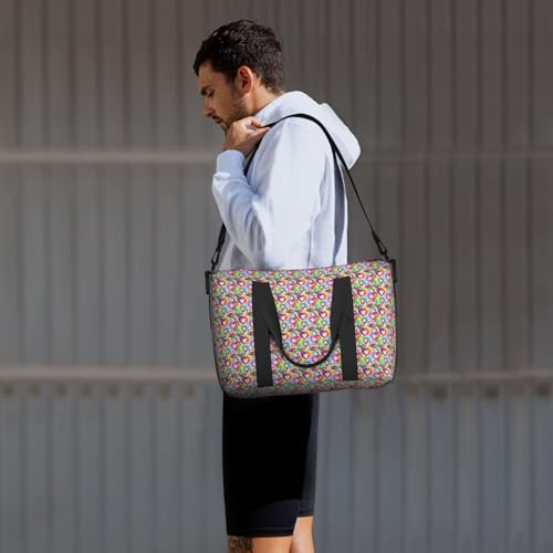 Sac de voyage polyvalent grand volume et imperméable motif arc-en-ciel