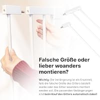 CHILDOO Verlängerung für Treppenschutzgitter | 14cm [Anti-Rutsch] Treppengitter für Geländer Türschutzgitter Kindergitter Treppenschutz Gitter zum Klemmen Türgitter für Baby, Hund – Ansicht 2
