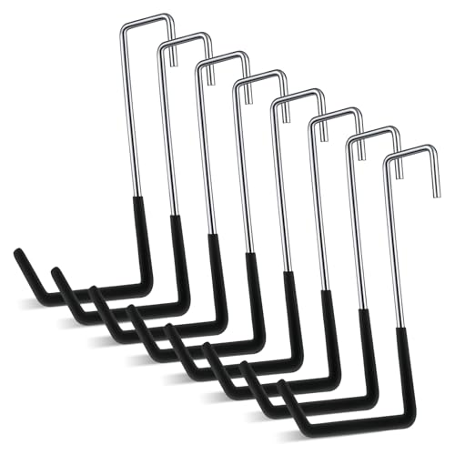 8 ganchos robustos para vigas de 19 cm, ganchos para colgar, ganchos para bicicleta, garajes, robustos, ganchos dobles de pared, ganchos grandes en S para bicicleta, herramientas de jardín, escalera