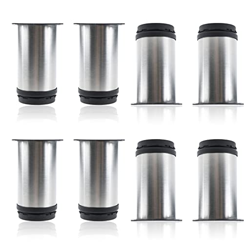 skyehomo Lot de 8 Pieds de Meuble de Cuisine réglables en Hauteur (0-15 mm), Pieds de Meubles en Acier Inoxydable, Pieds de canapé, Pieds de canapé, Pieds de Table de canapé pour lit Cover