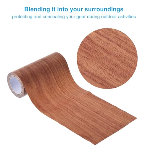 Image of PATIKIL Wood Grain Repair Tape 4.7 inch X15', Self Adhesive Realistic Textured Repair Tape Patch for Floor Door Table Cabinets Desk, Red Oak