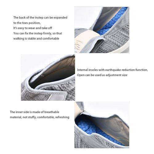Men's Diabetic Edema Shoes, Mens Memory Foam Wide Comfortable Adjustable Diabetic Shoes, Swollen Feet Walking Edema Sneakers Boots, for Elderly, Swollen Feet, Plantar3