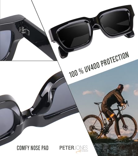 Image of Peter Jones Thick Sides Broad Frame UV Protected Unisex Sunglasses (3659)