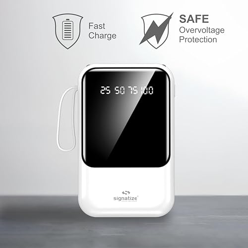 Image of 10000mAh Power Bank, 22W Fast Charging, LED Display, Multiple USB Ports, Smart Chip Technology (White)