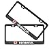 2pcs Stainless Steel License for Honda Plate Frame with Screw Caps Cover Set, Matte Black