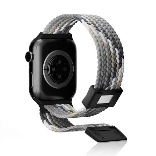 Image of Braided Stretchy Adjustable Straps Compatible for Apple Watch Band 38mm 40mm 41mm 42mm 44mm 45mm 46mm 49mm Women Men,Nylon Magnetic Buckle bands for iWatch Series 10 9 8 SE 7 6 5 4 3 Ultra 2 /1