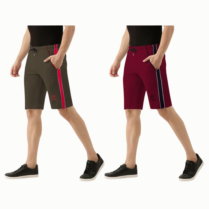 pitto Cotton Men's Regular Fit Shorts, Cotton Shorts for Men and Boys, Casual Shorts, Sleeping Shorts, Dual Pocket Style Shorts, Versatile Activewear for Gym and Home-Pack of 2.-picture-26