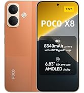 POCO X8, Smartphone 8G+256GB, Orange, 8340mAh battery 67W Charging | 6.83" 1.5K eye-care AMOLED d...