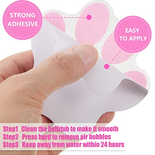 Mudder Non-Slip Pink Paw Print Bathtub Stickers #TOP13