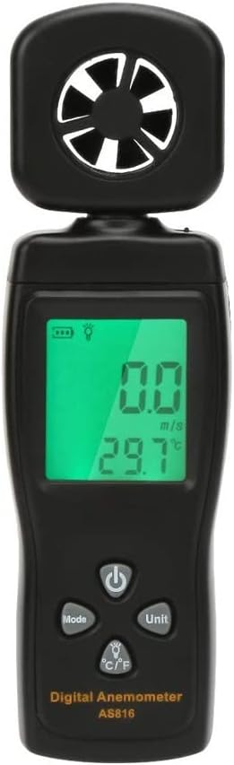 Anemometer Portable Digital Anemometer Thermometer Wind Speed Gauge Meter Air Flow Speed Temperature Meter Thermometer Anemometer