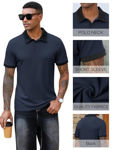 Camisetas polo para hombre, de manga corta, informales y transpirables para golf y uso diario miniatura 5
