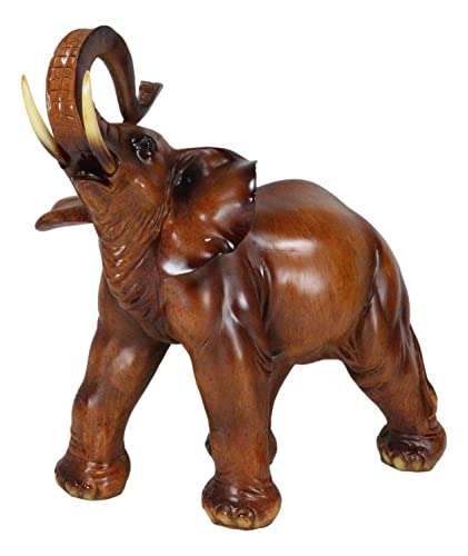 Estatua Buda Elefante Fengshui 14.25 in Madera Falsa