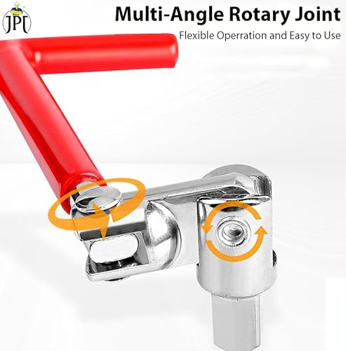 Image of JPT 16 /18 /21mm Universal Spark Plug Socket Wrench Set, 4-Piece with T-Handle, 360-Degree Rotation for Easy Spark Plug Removal