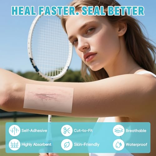 Image of 3-Pack Hydrocolloid Roll (4in x 10ft Each) - Cut-to-Size Extra Large Bandage Tape with Self-Adhesive - Wound Care Dressing for Acne, Burns, Blisters,First Aid Kit Essential (30ft Total)