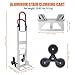 Aluminum Stair Climbing Cart, 600 lbs Capacity Stair Climber Hand Truck Dolly, 2 in 1 Heavy-Duty Trolley Cart with Dual Handles, 6 Wheels & 2 Elastic Ropes for Home Shopping Moving Warehouse