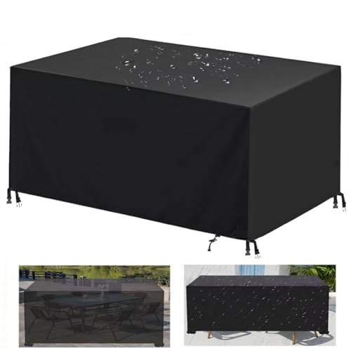 RETYOVE Abdeckung für Gartenmöbel,Rechteckige 420D -Oxford Schutzhülle Gartenmöbel,wasserdichte Staubfest Anti-UV Abdeckung Gartentisch für Gartentisch Sitzgruppe Schwarz 60×60×60cm