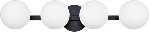 Miniatura 23 de Lámparas de tocador de baño, modernas 2 luces de globo para pared, color negro mate, lámpara de montaje en pared de porche para baño, espejos, Mate
