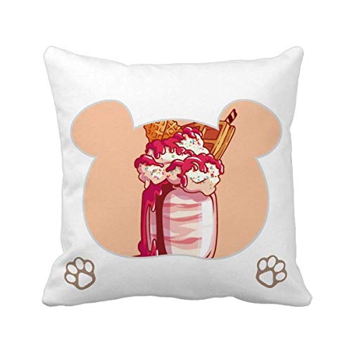 Housse de coussin ours motifs crème - Solution déco canapé chocolat