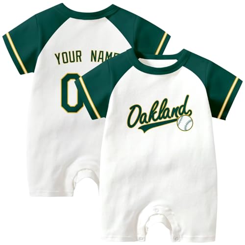 Image of KREDE Baby Clothes Unisex Bodysuit White Custom Name Number for Baby Boys