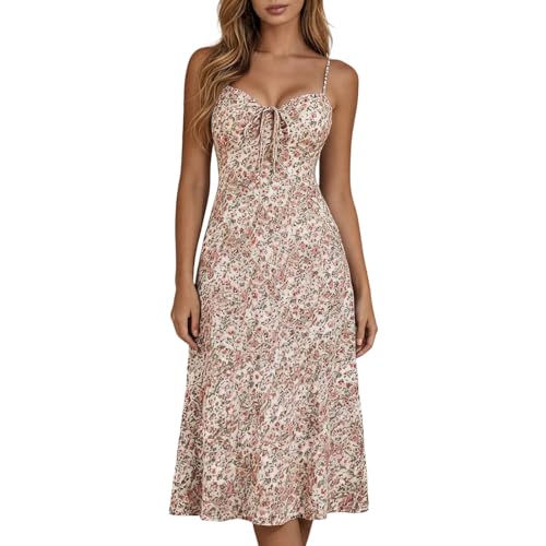 Robe longue à bretelles fleurie et fluide pour femme style bohème d'été