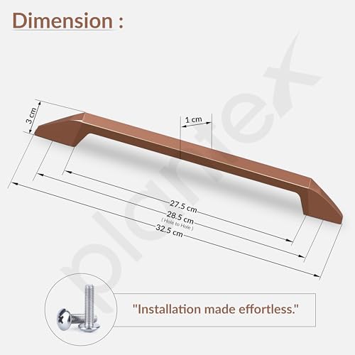 Image of Plantex Cabinet Handle /Kitchen Cabinet Door Handle /Wardrobe /288 mm Cupboard Handle /Door Pull-Push Handle for Home /Office - Pack of 2 (Rose Gold)