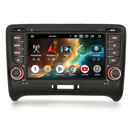 Erisin Autoradio Android 13 8 cœurs de 7 pouces 4 Go + 64 Go pour Audi TT MK2 2006-2014 avec navigation GPS Prise en charge CarPlay sans fil Android Auto WiFi...