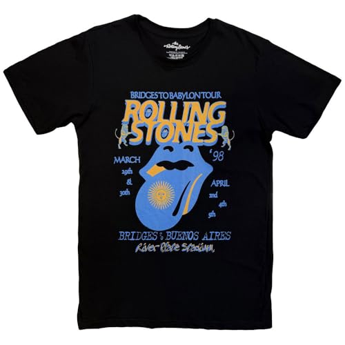 T-shirt Rolling Stones River Plate concert rock vintage de stade pour homme