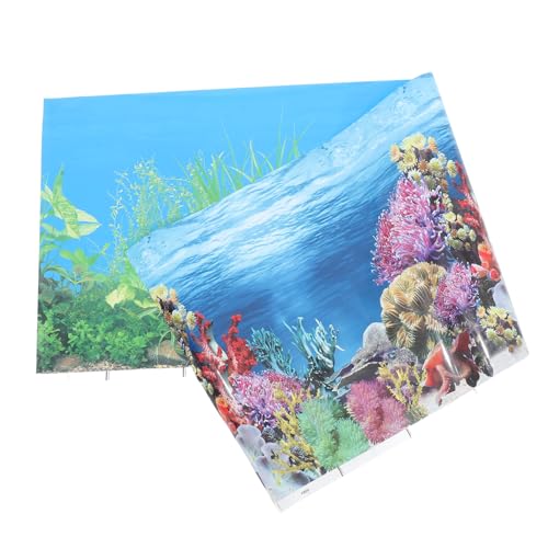 1個 水槽の背景紙 ステッカー 空 紫外線 戦車 ホルダー チラー 池ポンプ水中屋外 プール 小さな水槽 キット 水槽の装飾画像 水族館の背景 水槽装飾画 水槽の絵 水中写真 厚紙 iplusmile