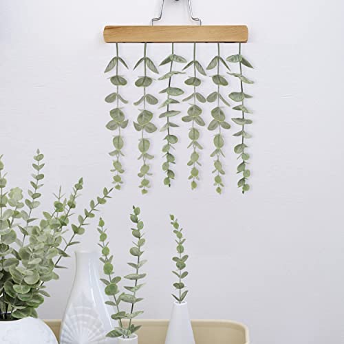 Tiyard 36Pcs Artificial Eucalyptus Leaves Stems Real Grey Green Touch Leaf Branches For Home Office Flowers Bouquet Centerpiece Wedding Decoration #TOP6
