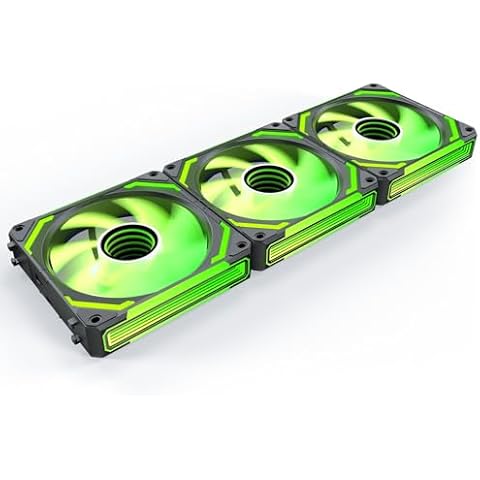 AsiaHorse COSMIQ-RE-Black 120mm UNI Fan, Infinity Mirror FDB Reverse Fan with 5V 3-PIN Connector and Small Controller, Daisy Chain PWM PC RGB Fans for Cases CPU Liquid Coolers, 3Pack Cover