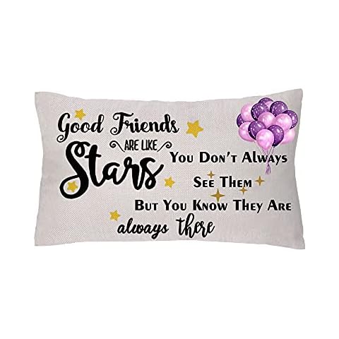 Aligarian Funda de cojín de Lino con diseño de Estrellas Best Friends Cover