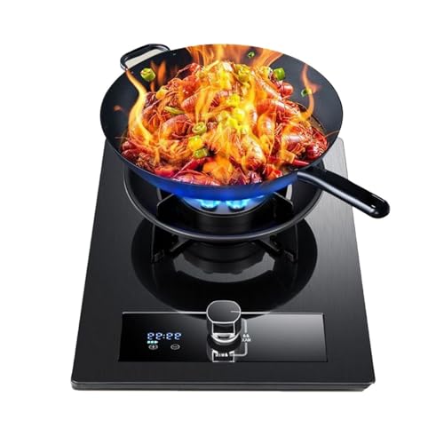 BZJPRFC Cocina A Gas De 5,2 KW con Quemador De 9 Cavidades Y Cabezal Giratorio De 90°, Protección contra Llamas Y Temporizador, Ideal For Cocinas Domésticas(NG)