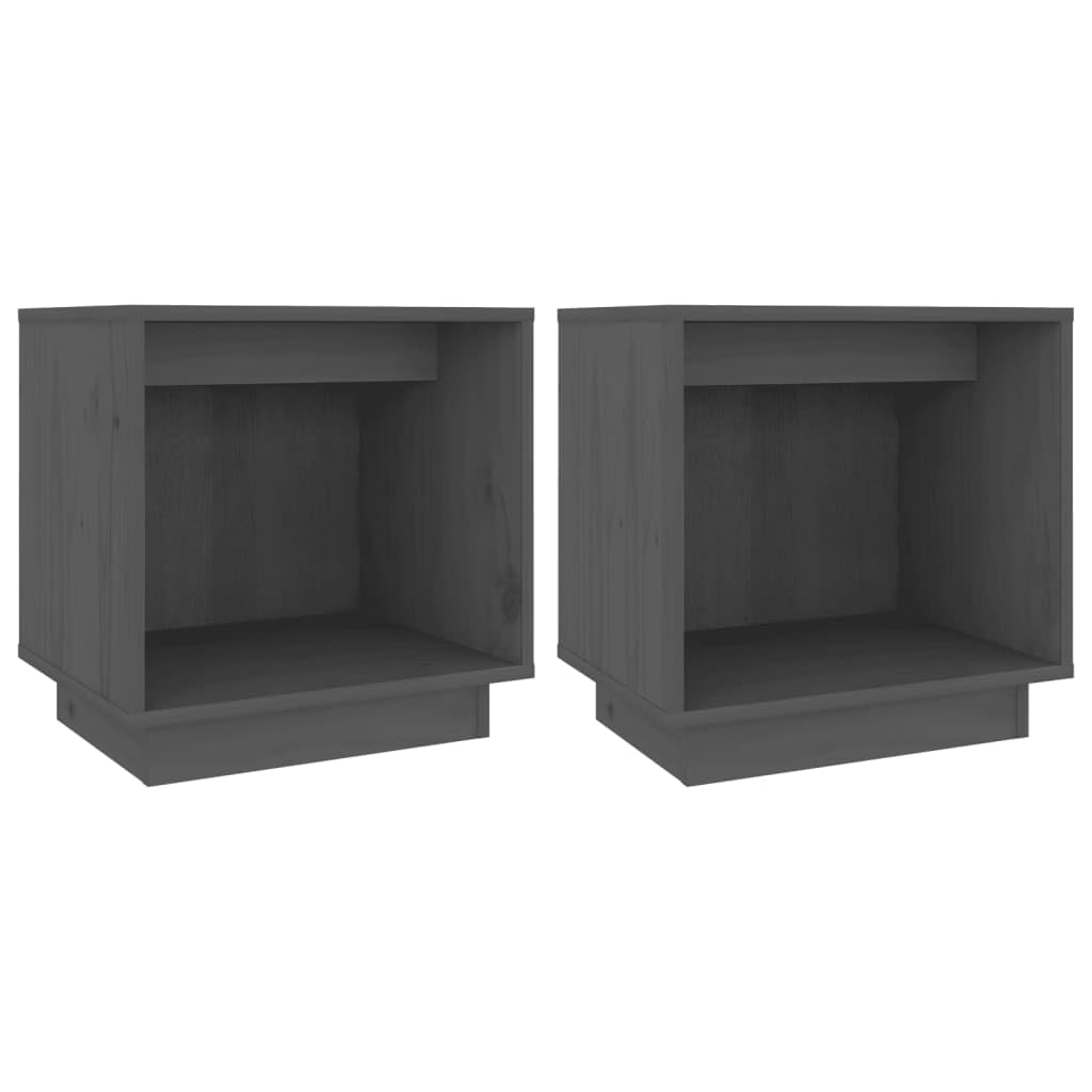 Table de chevet grise en bois massif lot de 2 pour créer une ambiance scandinave et cocooning