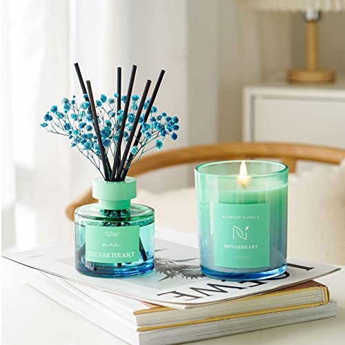 Nevaeheart Preserved Real Flower Reed Diffuser, Lilac/Blue/Reed Diffuser Set, Oil Diffuser & Reed Diffuser Sticks, Home Decor & Office Decor, Fragrance And Gifts #TOP2