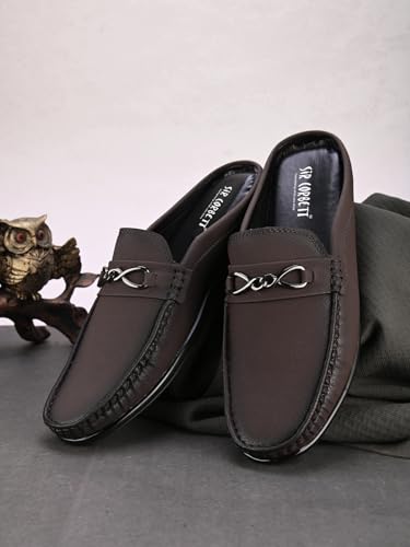 Image of SIR CORBETT Leather Back Open Loafers Shoes for Men (Size 6 to 13)